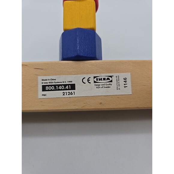 IKEA Wooden Circles Bead Maze Wire Roller Coaster Activity Puzzle 11x11x12" Toy - Picture 7 of 8